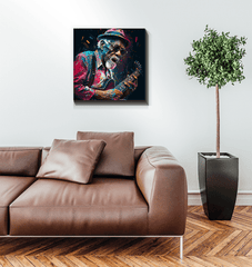Bluesy tunes, emotional hues wrapped canvas - Beyond T-shirts