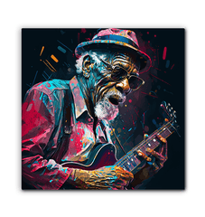 Bluesy tunes, emotional hues wrapped canvas - Beyond T-shirts