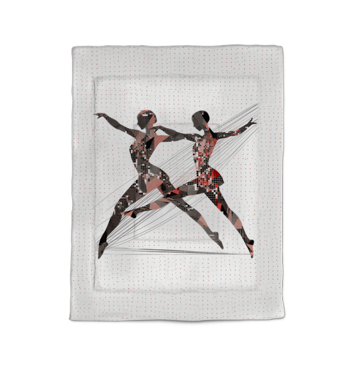 Twin-sized comforter featuring bold women's dance expression design, perfect for artistic bedrooms.