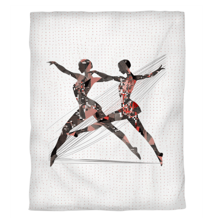 Vibrant Bold Women's Dance Expression Duvet Cover showcasing dynamic dance silhouettes.