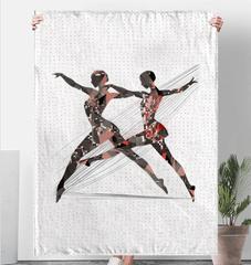 Artistic and warm sherpa blanket for dance enthusiasts and bold expression.
