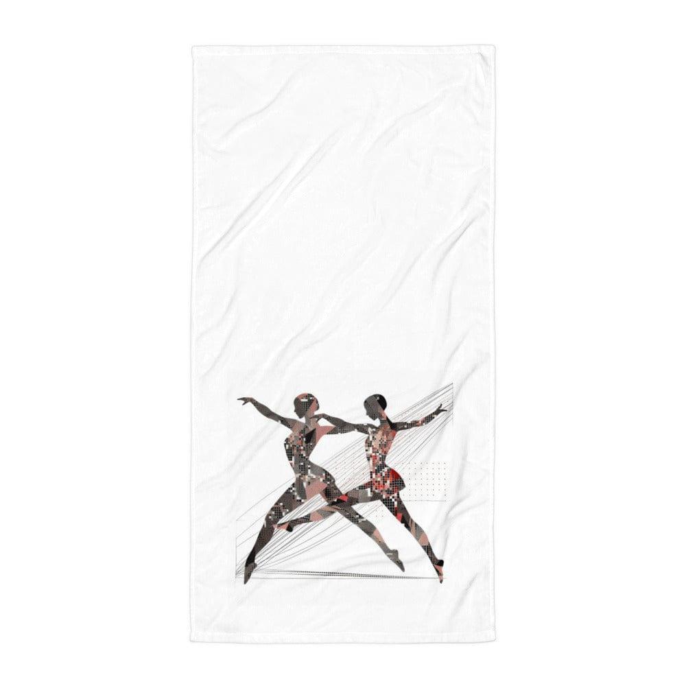 Bold Women's Dance Towel with vibrant patterns.