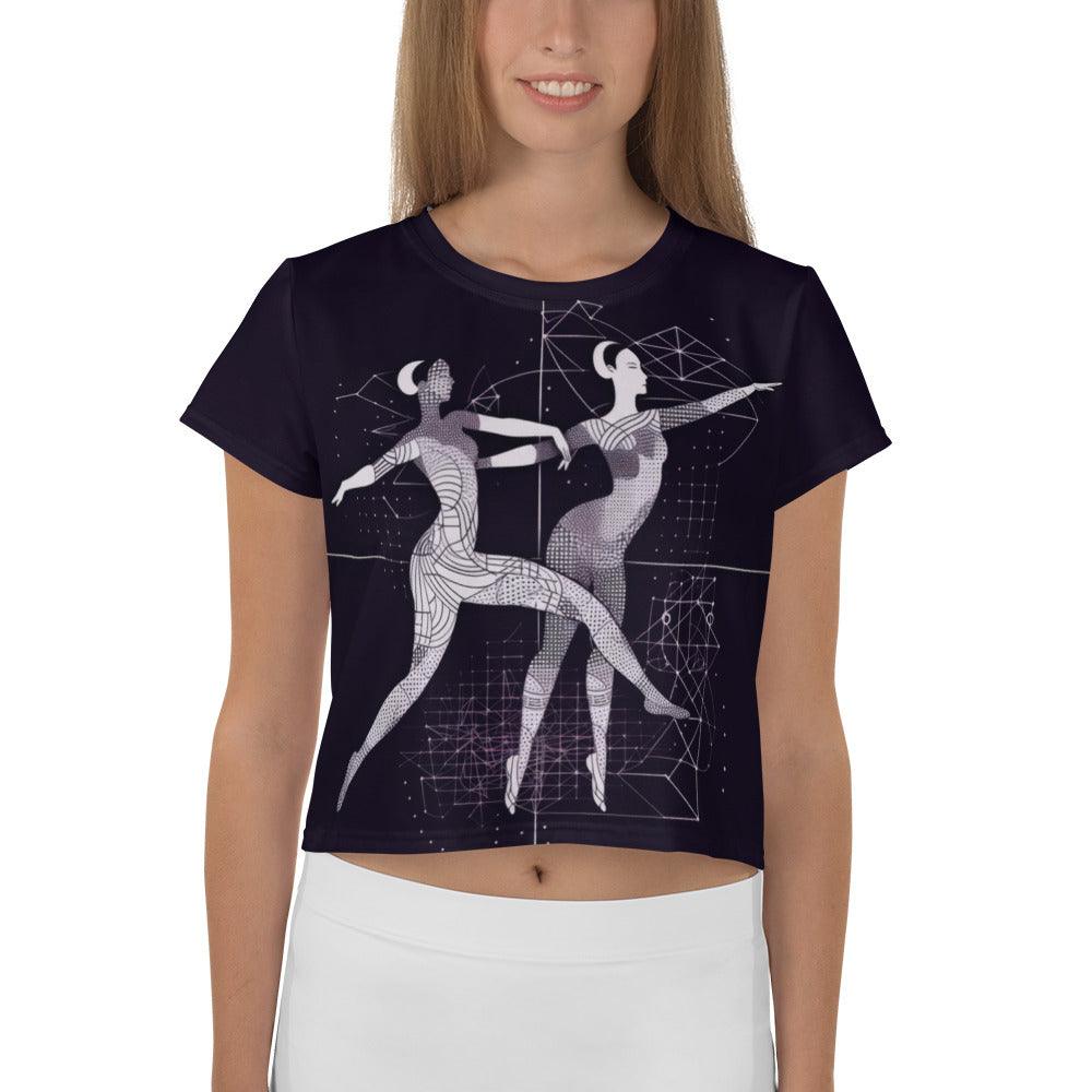 Bold Women's Dance Performance All-Over Print Crop Tee - Beyond T-shirts