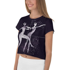 Bold Women's Dance Performance All-Over Print Crop Tee - Beyond T-shirts