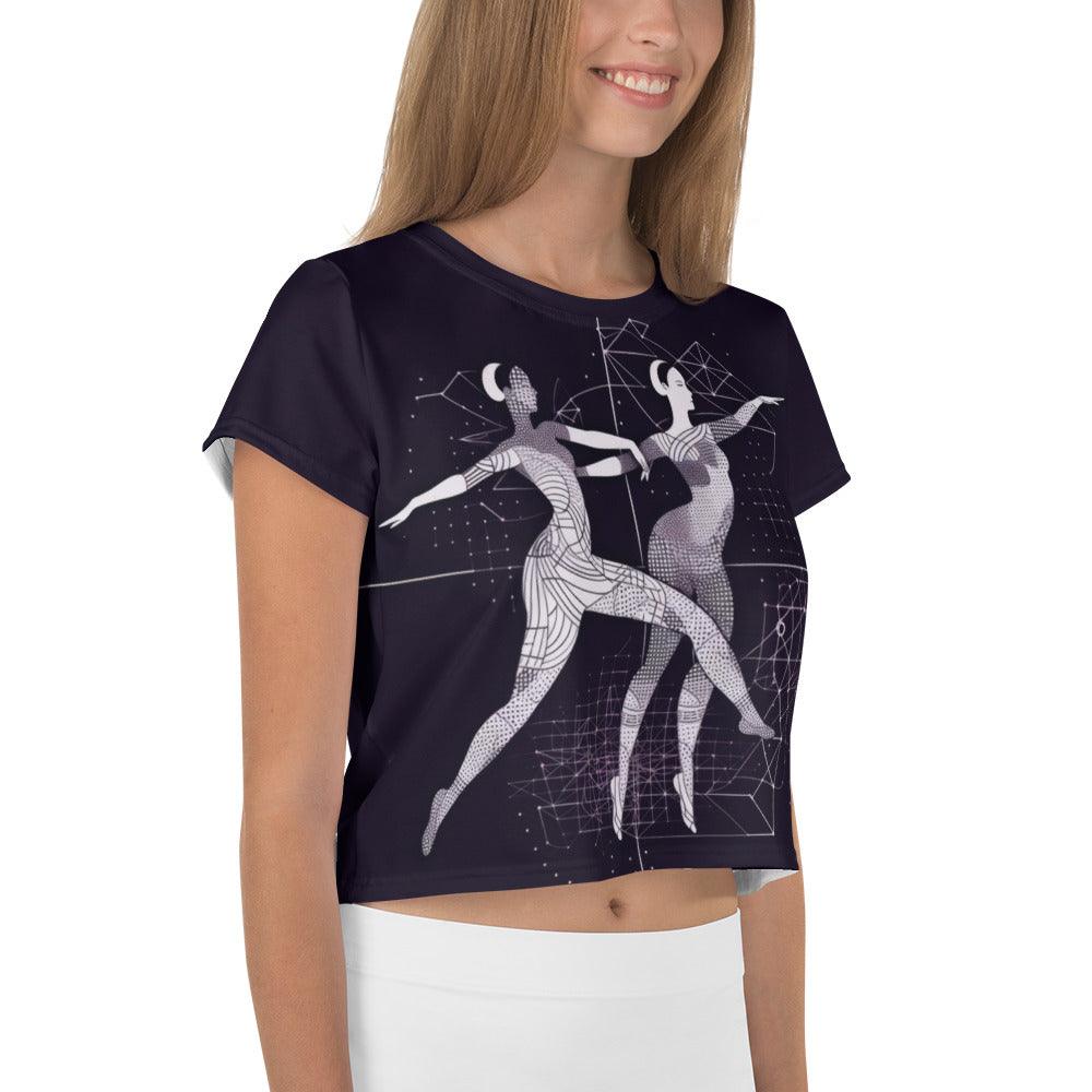 Bold Women's Dance Performance All-Over Print Crop Tee - Beyond T-shirts