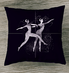 Colorful dance-themed decorative pillow for indoor use