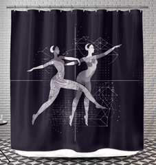 Bold Women's Dance Performance art on Shower Curtain