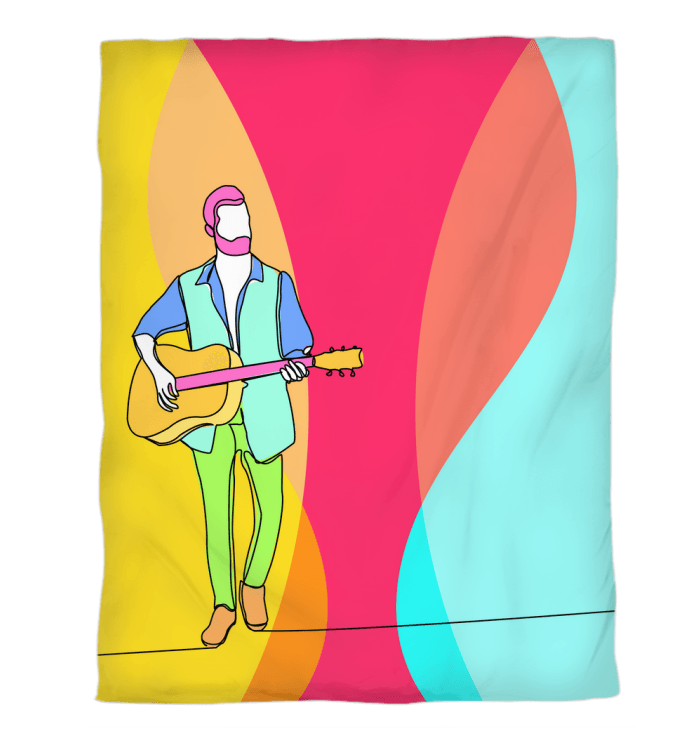 Boy Playing Guitar Duvet Cover - Beyond T-shirts