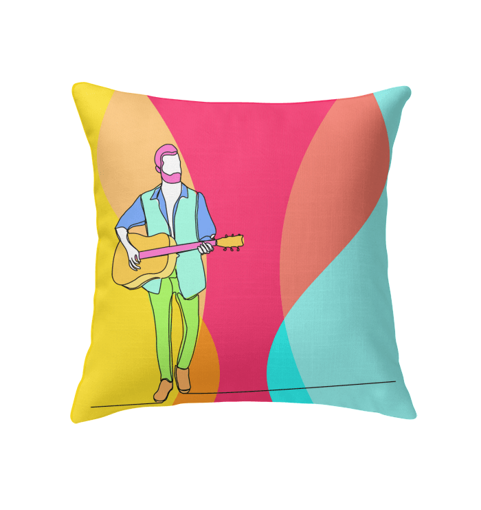 Boy Playing Guitar Indoor Pillow - Beyond T-shirts