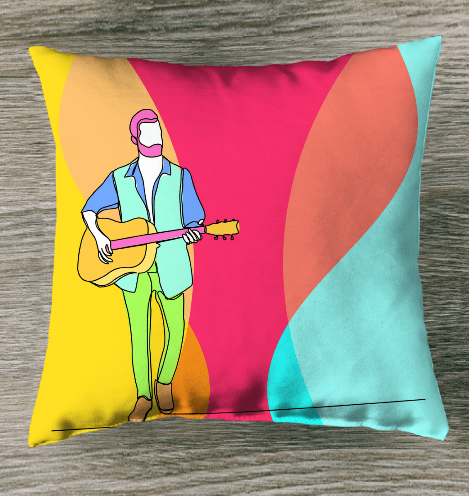 Boy Playing Guitar Indoor Pillow - Beyond T-shirts