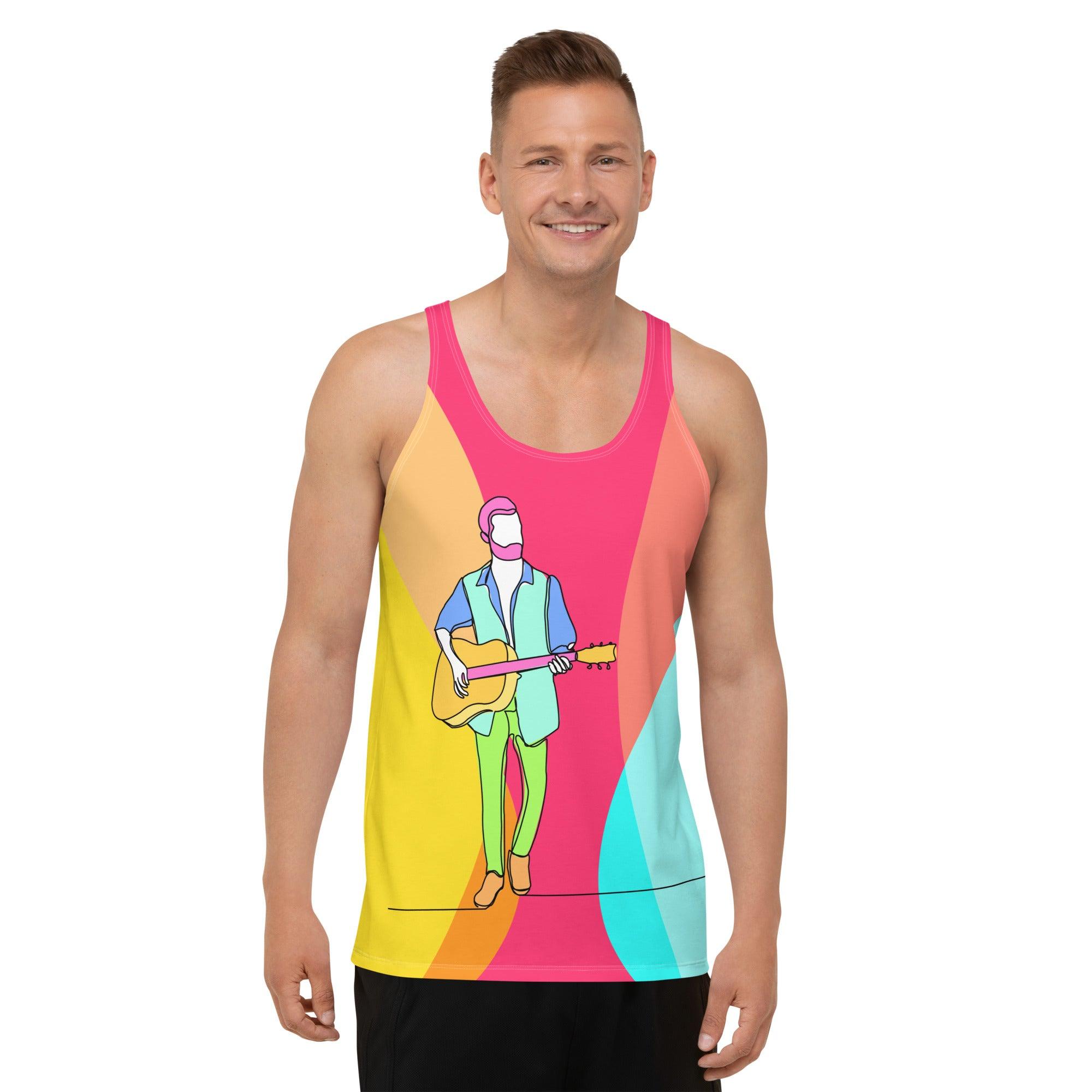 Boy Playing Guitar Tank Top - Front View