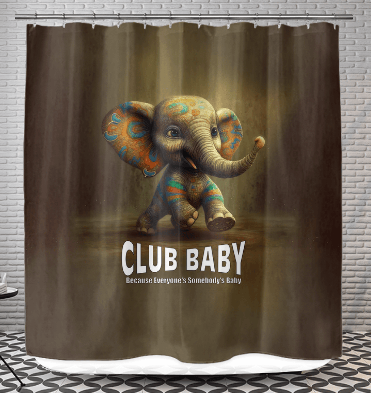 Elegant CB3-07 shower curtain enhancing bathroom decor.