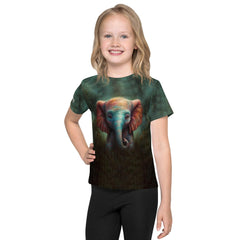 Child wearing CB3-13 crew neck t-shirt outdoors