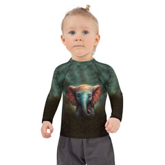 Detailed view of the CB3-13 Kids Rash Guard's stitching and durability.