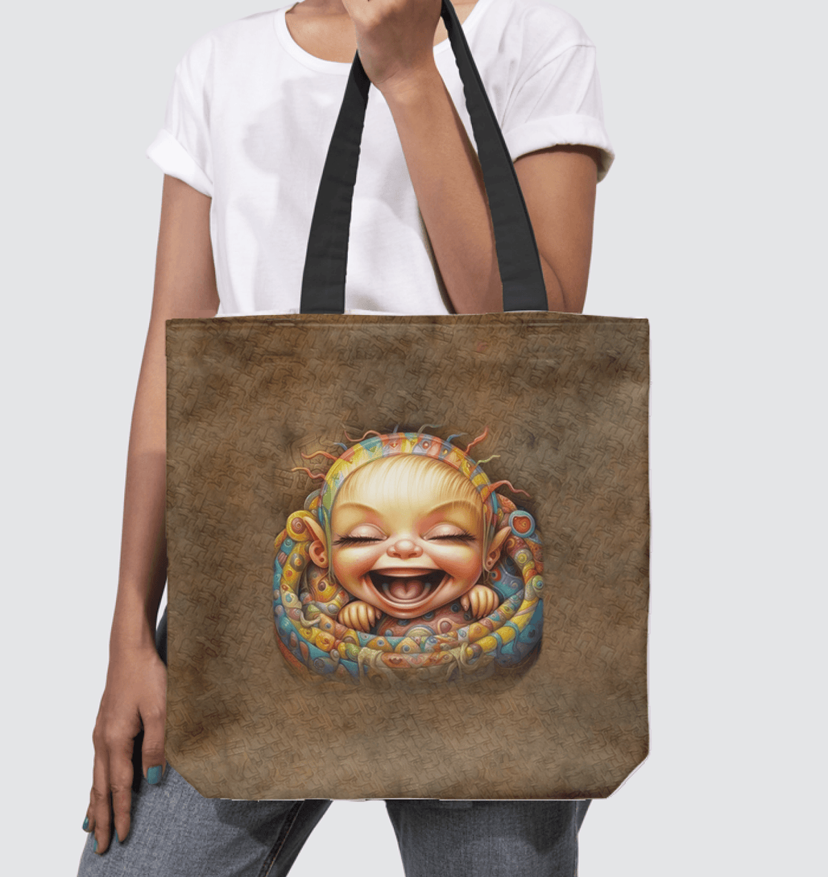 Elegant and durable CB3-17 Basketweave Tote Bag, perfect for everyday essentials.