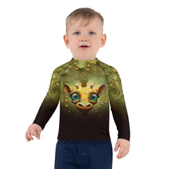 CB3-21 Kids Rash Guard back view with logo detail