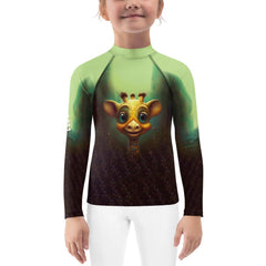 Rear view of child in CB3-22 Rash Guard showcasing UV protection