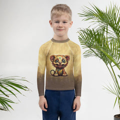 CB3-23 Kids Rash Guard Front View - Colorful & Protective Swimwear