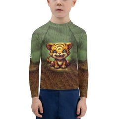 Child wearing CB3-28 Kids Rash Guard while swimming