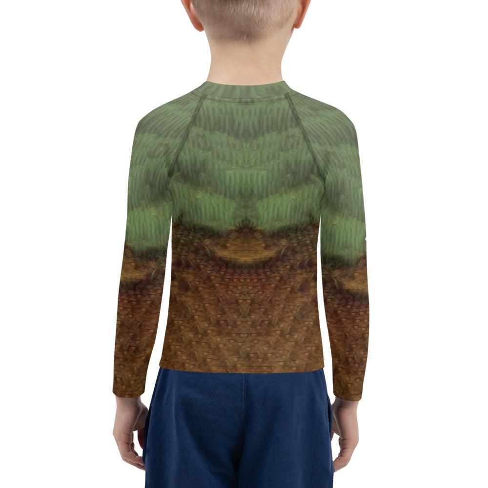 Close-up of CB3-28 Kids Rash Guard material and quality