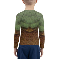 Close-up of CB3-28 Kids Rash Guard material and quality