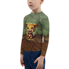CB3-28 Kids Rash Guard on hanger showcasing design details