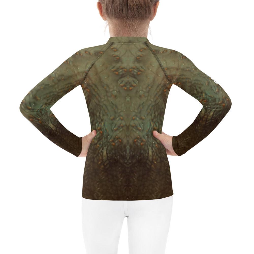 Close-up of CB3-30 Kids Rash Guard material showcasing UV protection.
