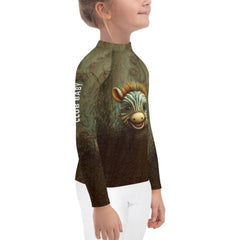 Back view of CB3-30 Rash Guard on a child, highlighting snug fit.