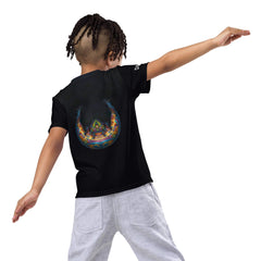 Child wearing CB3-32 crew neck t-shirt outdoor