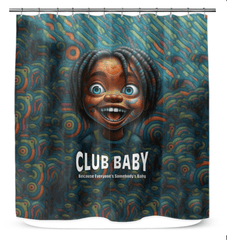 Elegant waterproof CB3-39 shower curtain hanging in a modern bathroom setting.