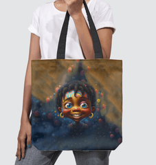 Woman carrying the CB3-41 Basketweave Tote Bag, demonstrating its versatility and style.