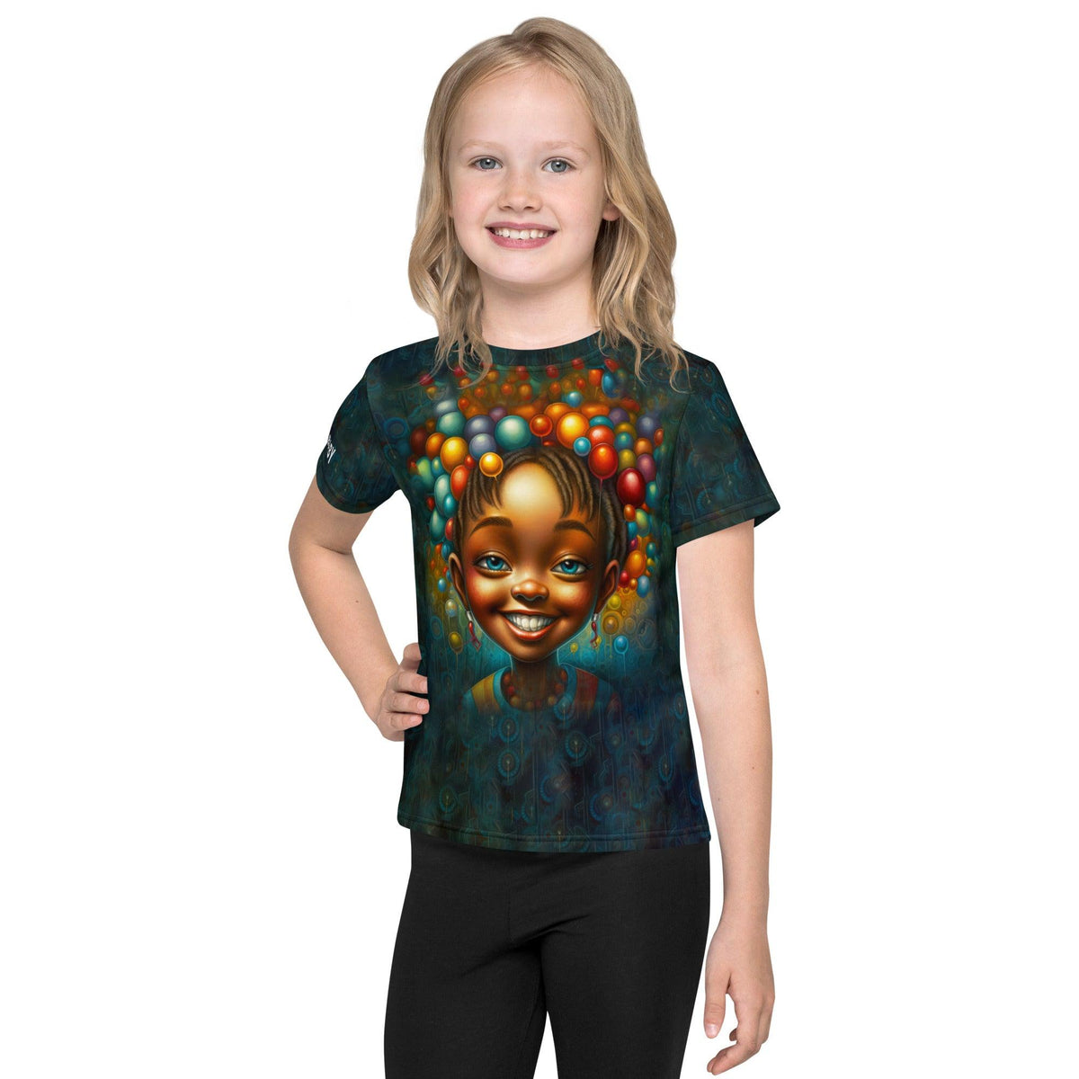 Child wearing CB3-43 crew neck t-shirt in vibrant color.