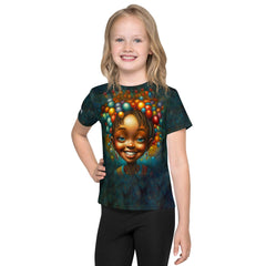 Child wearing CB3-43 crew neck t-shirt in vibrant color.