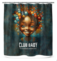 CB3-43 shower curtain displayed in modern bathroom setting.