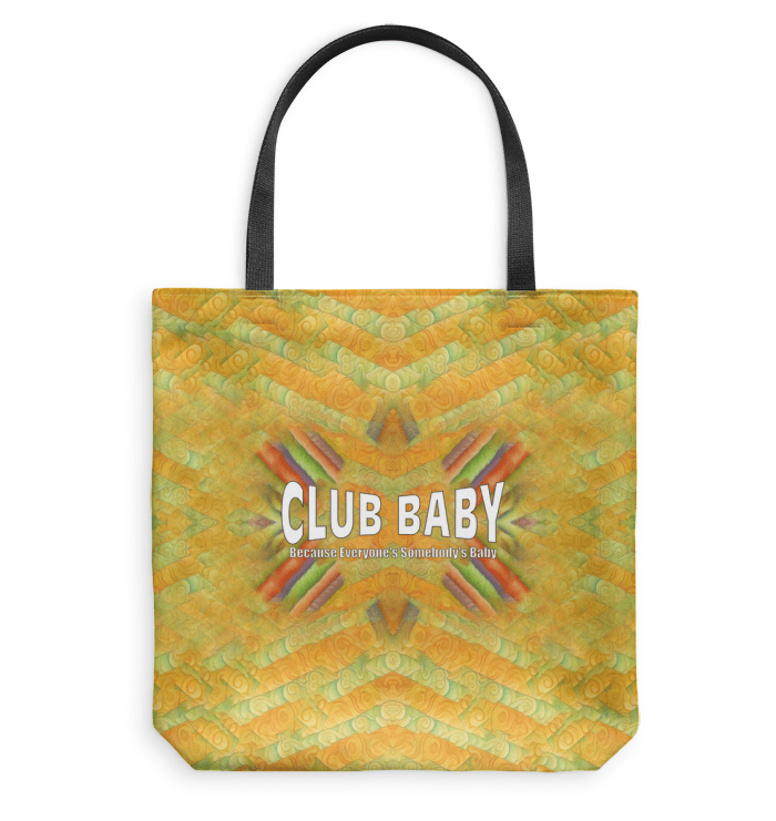 Woman carrying the CB3-48 Basketweave Tote Bag in an urban setting.
