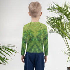 Child wearing CB3-49 Rash Guard for swimming