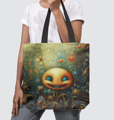 Stylish individual carrying the CB3-50 Basketweave Tote Bag in an urban setting.