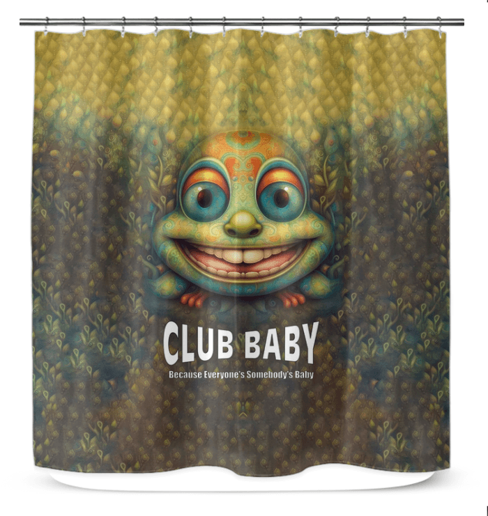 CB3-51 Shower Curtain displaying its elegant pattern and waterproof material in a well-lit bathroom.