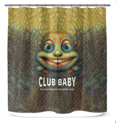 CB3-51 Shower Curtain displaying its elegant pattern and waterproof material in a well-lit bathroom.
