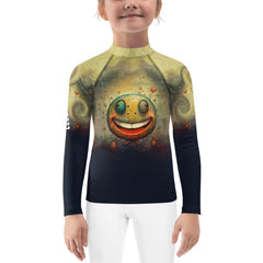 Child wearing CB3-52 Kids Rash Guard while playing in the water