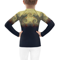 CB3-52 Rash Guard for kids laid out showcasing design and quality