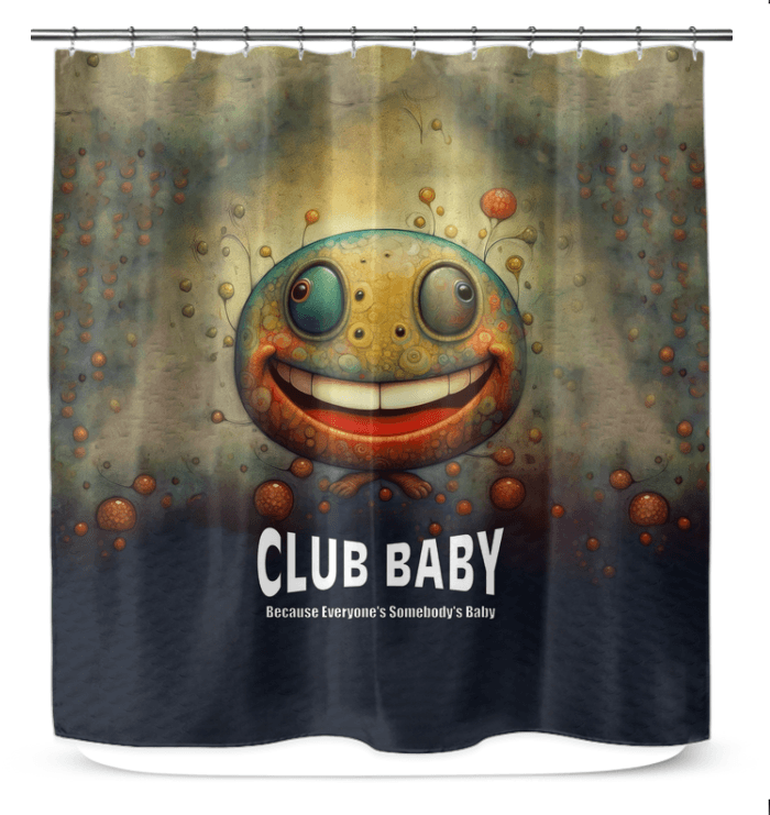 Elegant waterproof CB3-52 shower curtain hanging in a modern bathroom setting.