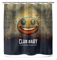 Elegant waterproof CB3-52 shower curtain hanging in a modern bathroom setting.