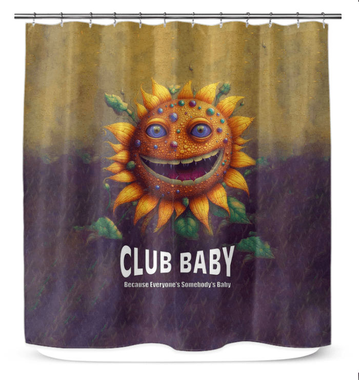 Elegant CB3-56 shower curtain hanging in a bright, modern bathroom setting.