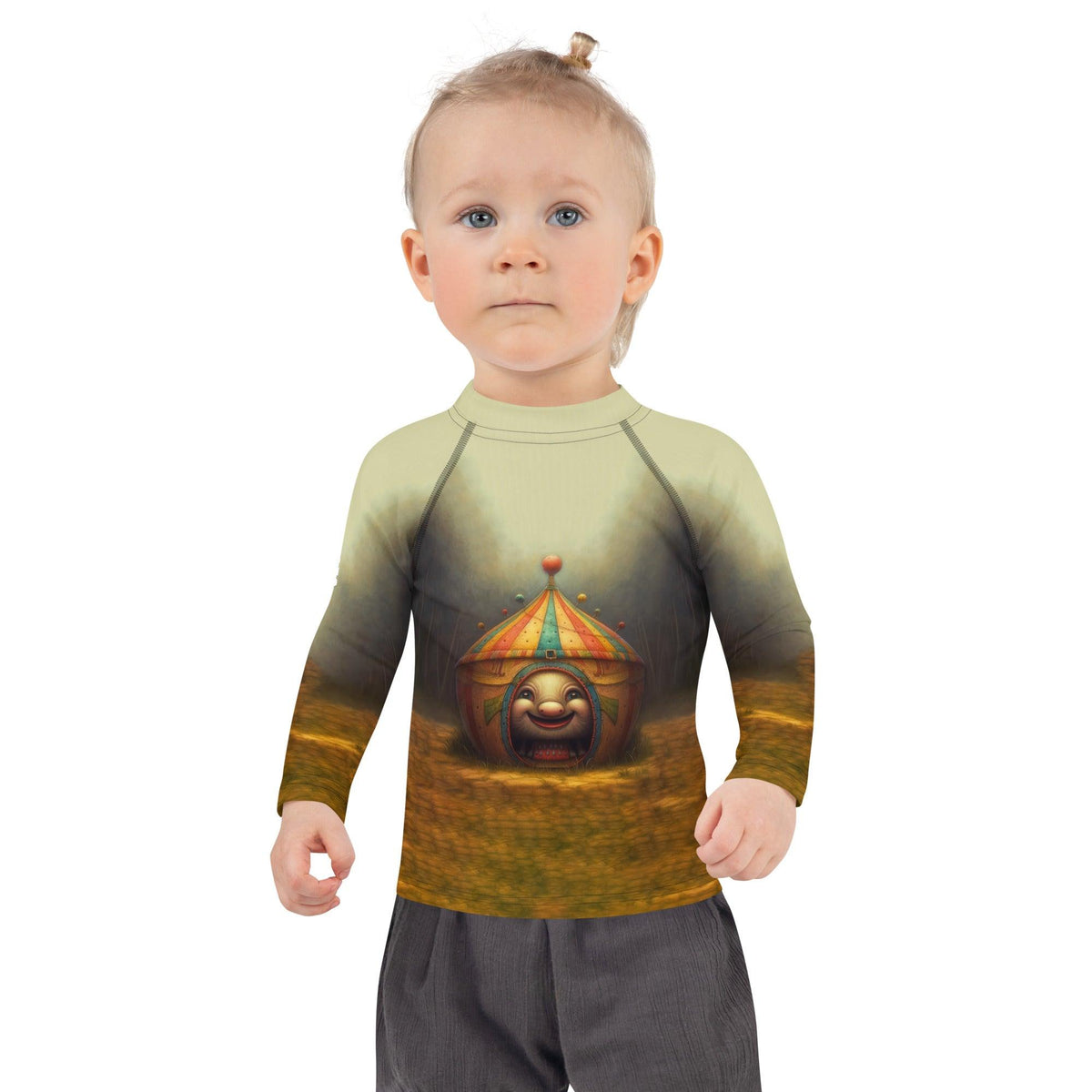 CB3-60 kids rash guard front view on white background