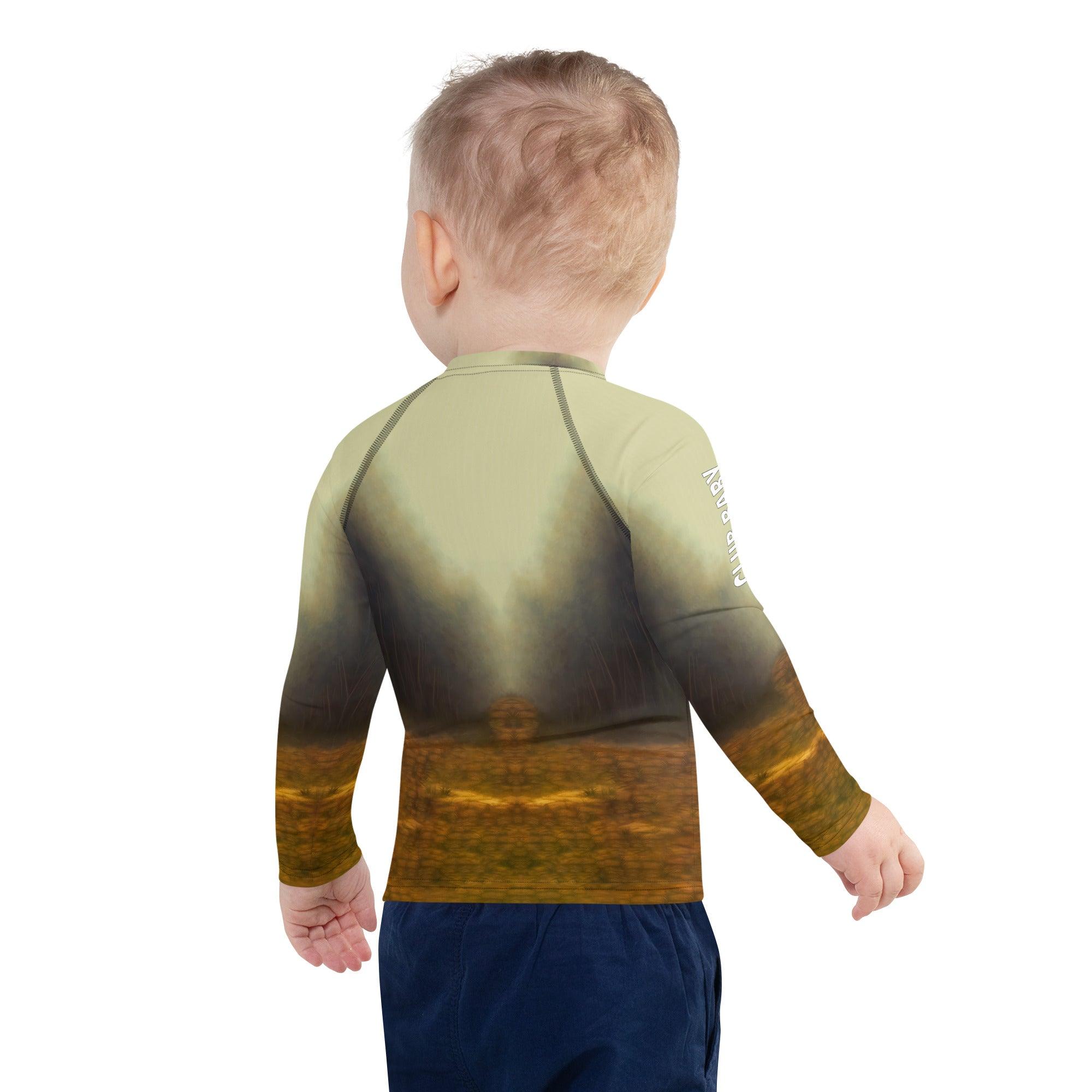 Close-up of CB3-60 kids rash guard UV protective material