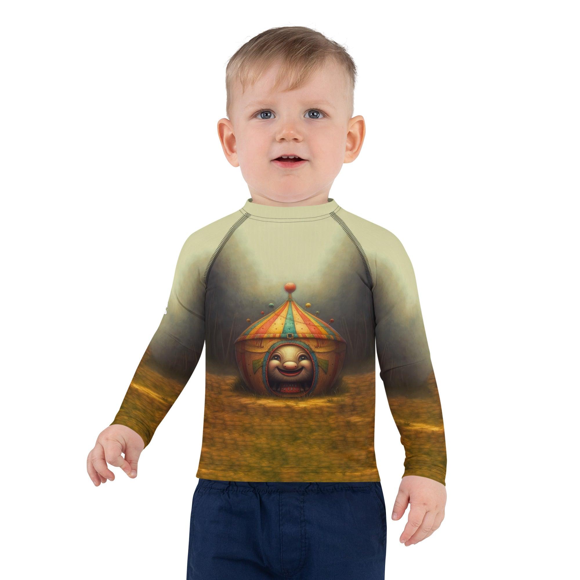 CB3-60 rash guard for kids in action, swimming