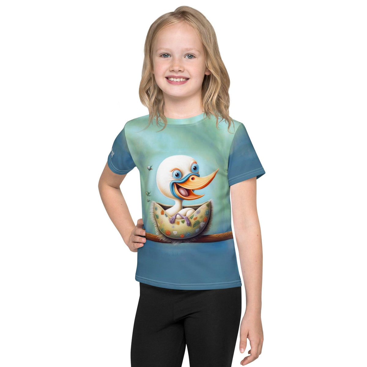 CB3-64 kids crew neck t-shirt in vibrant colors on white background.