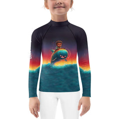 Child Wearing CB5-01 Rash Guard at the Beach