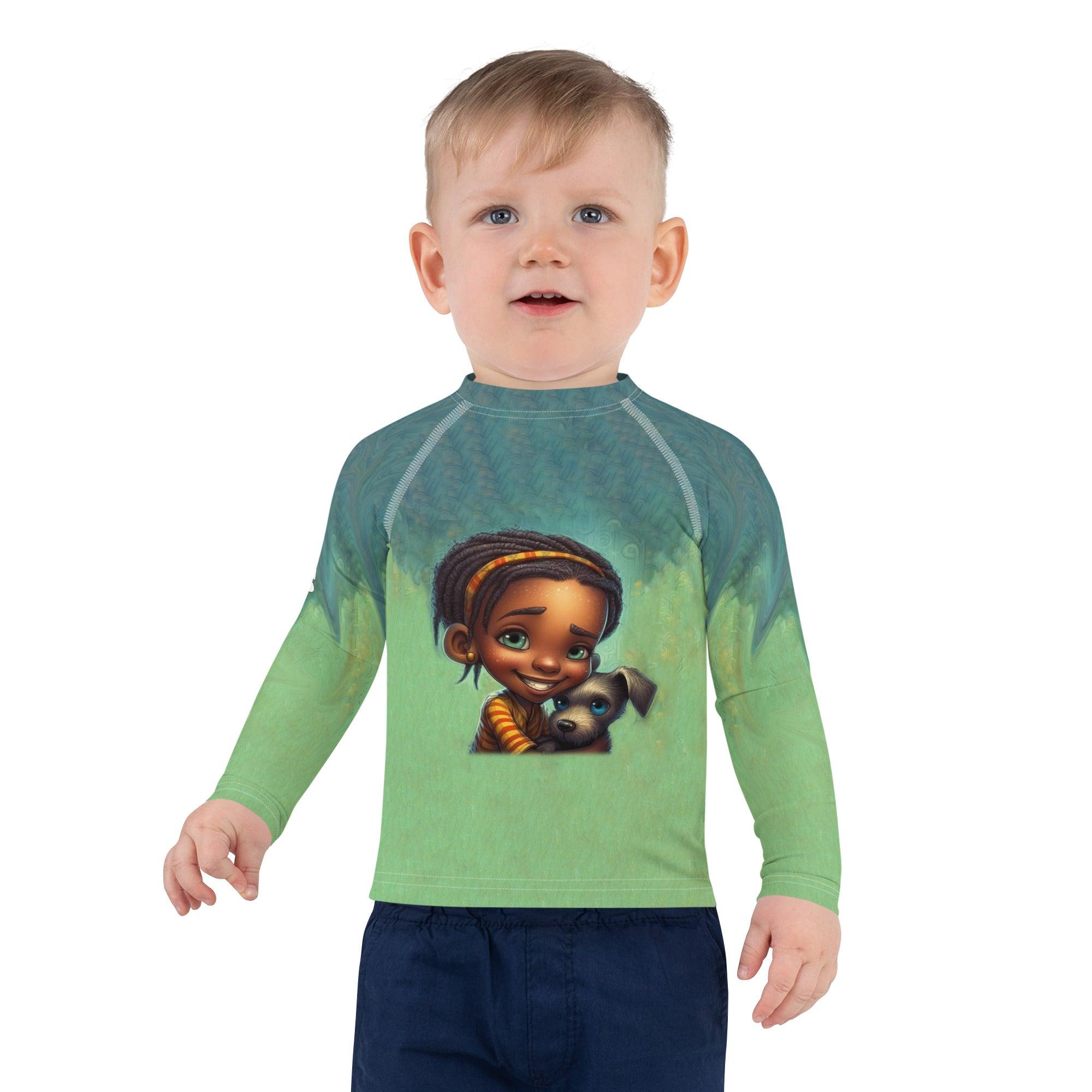 Child Wearing Rash Guard for Sun Protection